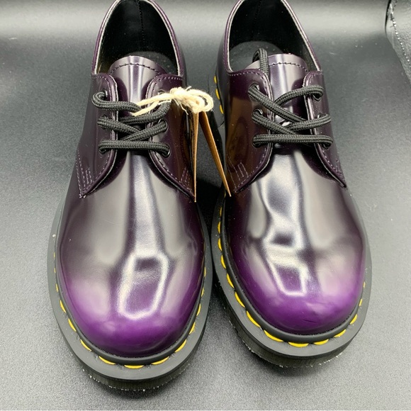 Dr. Martens Shoes Womens 5 Black Purple Vegan Ruboff Oxford Lace Up Derby NEW main image 5